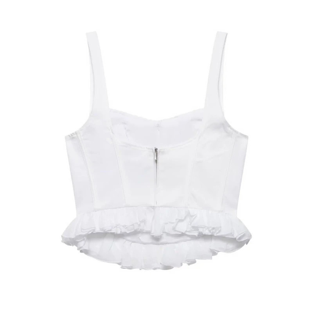 ZARA Trendy Casual Slim Fit Layered Embellished Top